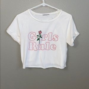 Girls rule crop top